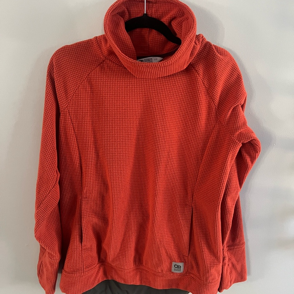 Outdoor Research Coral Grid Waffle Funnel Neck Pullover